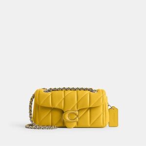 Coach Quilted 20 Canary Yellow/Silver Hardware Crossbody Bag